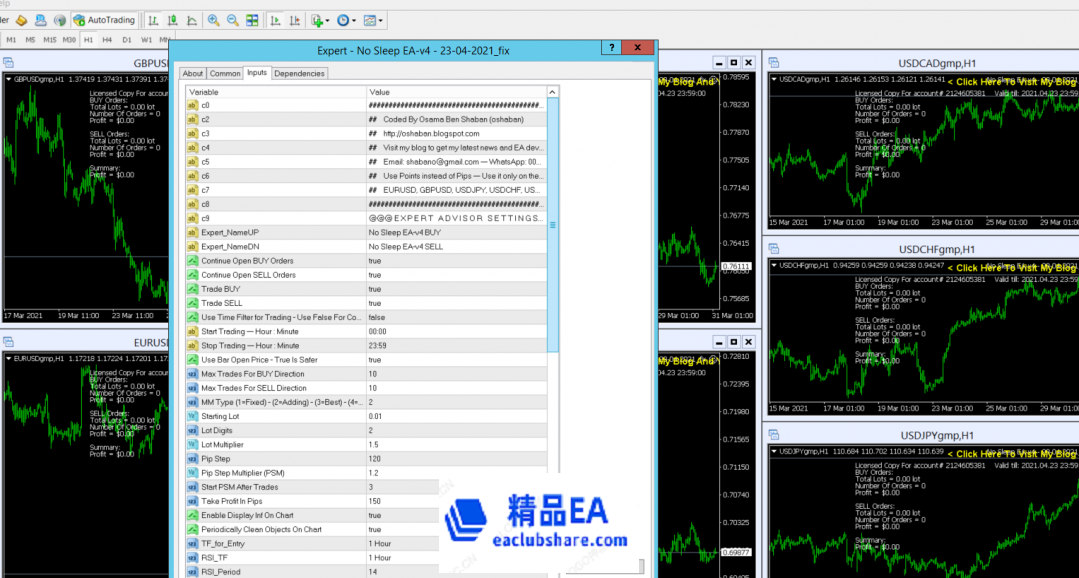 No Sleep EA参数图